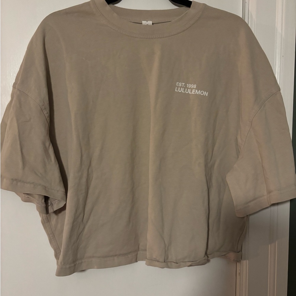 lululemon athletica relaxed crew tee in taupe beige